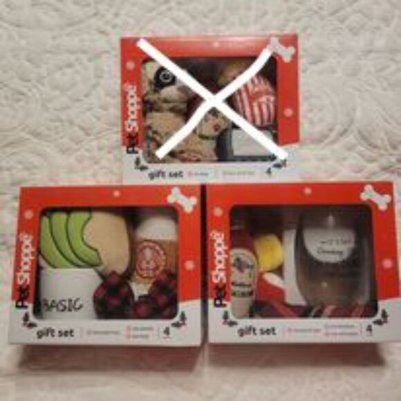Pet Shoppe Dog and Owner Whine Wine and Cheese 4 Piece Gift Set Toy New - Picture 3 of 3